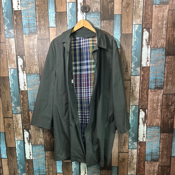 Men's army green & plaid Green Coat - Picture 1 of 16